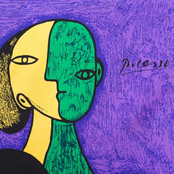 Vintage 80s Picasso Silk Square Scarf - Picture 5 of 7